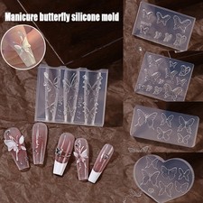 Molde de silicona para arte en uñas de mariposa para uñas acrílicas 3D y diseños de manicura en gel