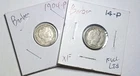 1904-P 1914-P Barber Head 90% Silver Dimes Lot of 2 #53
