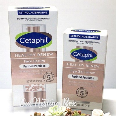 2 Cetaphil Healthy Renew Face Serum & Eye Gel Purified Peptides Anti Aging