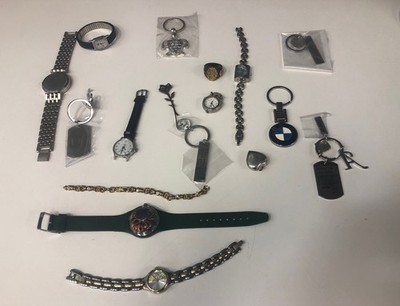 Junk Drawer Lot Keychains Watches Ring BMW Keychain Bracelet