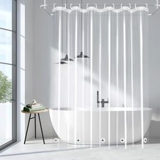 72x72 Inch 9G PEVA Clear Plastic Shower Curtain Liner 5 Bottom Magnets