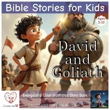 Bible stories for kids: David and Goliath Pixar style illustrated bible story Ag