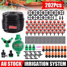 50M Garden Drip Irrigation System 202PCS Micro Watering Kit For Greenhouse Timer