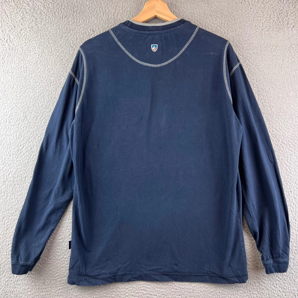 Camiseta Kuhl Kommando Cuello Redondo Manga Larga 100% Algodón Orgánico Azul Mediana Foto 2 de 4