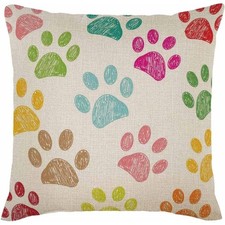 Paws Throw Pillow Cover Dog Paw Cute Print Puppy Footprint Funny Graphics Pillow