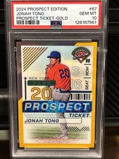 2024 Panini Prospect Edition Jonah Tong /10 Gold PSA 10 💎 Mint