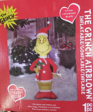 Gemmy 4ft Dr. Seuss Grinch w/ Candy Cane Christmas Inflatable