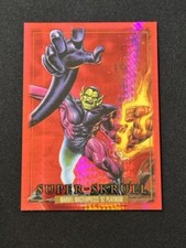 2024 Marvel Masterpieces Platinum ‘92 Super-Skrull Red Prism /492 #84