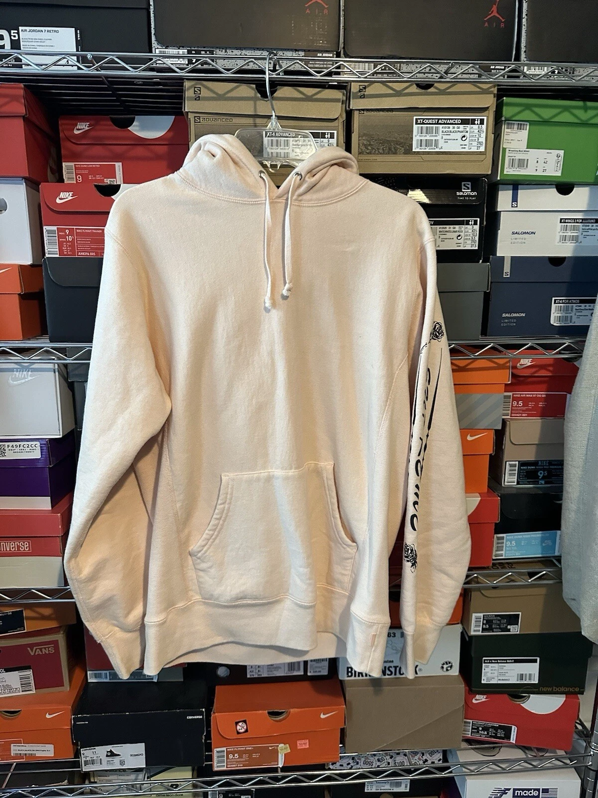 Sweat shirt à capuche rose Supreme pêche taille M 