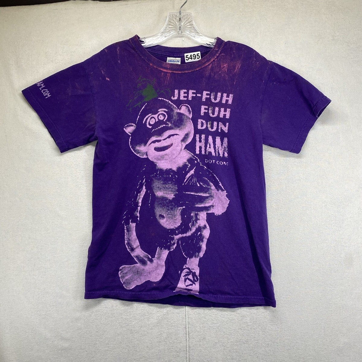 Anvil Jeff Dunham Tour Peanut Puppet Purple Shirt, JEF-FUH DUN HAM