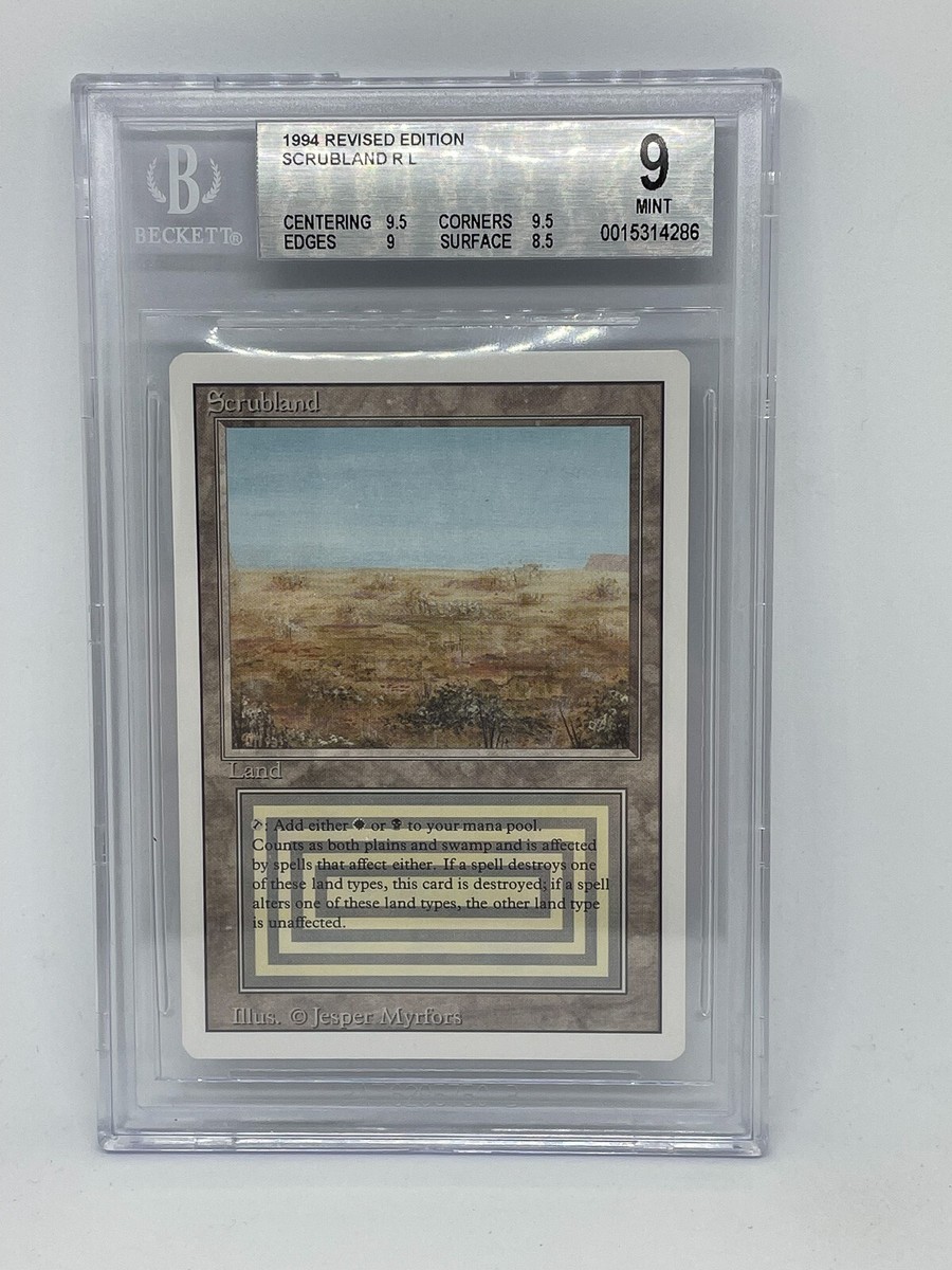【MTG】Scrubland　デュアルランド Scrubland Revised Dual Land CGC Mint 9 Magic MTG | eBay