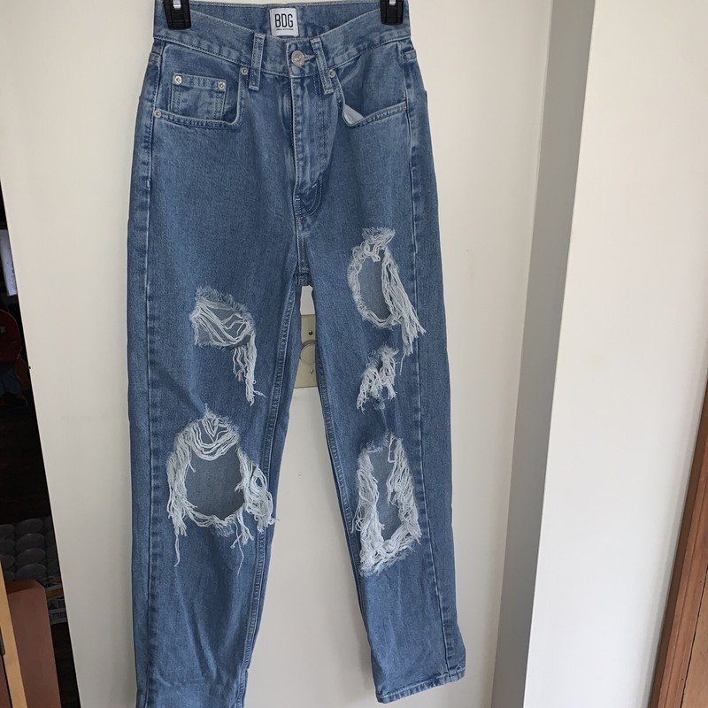 BDG Urban Outfitters High Rise Baggy Distressed Ripped Jeans Size24