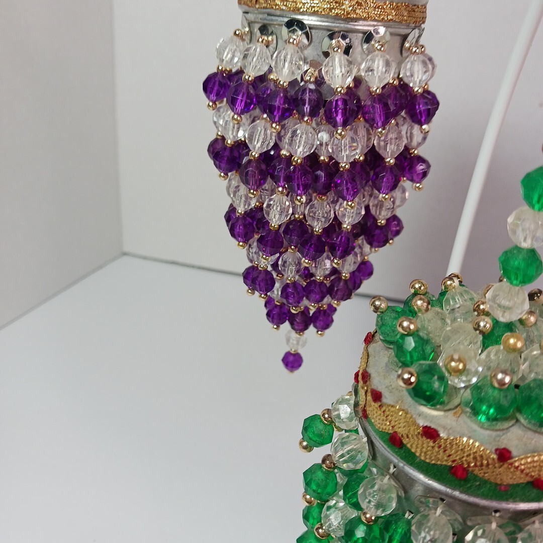 Lot of 5 TEA BALL ORNAMENTS Beaded Chandelier VINTAGE Christmas Potpourri Holder eBay