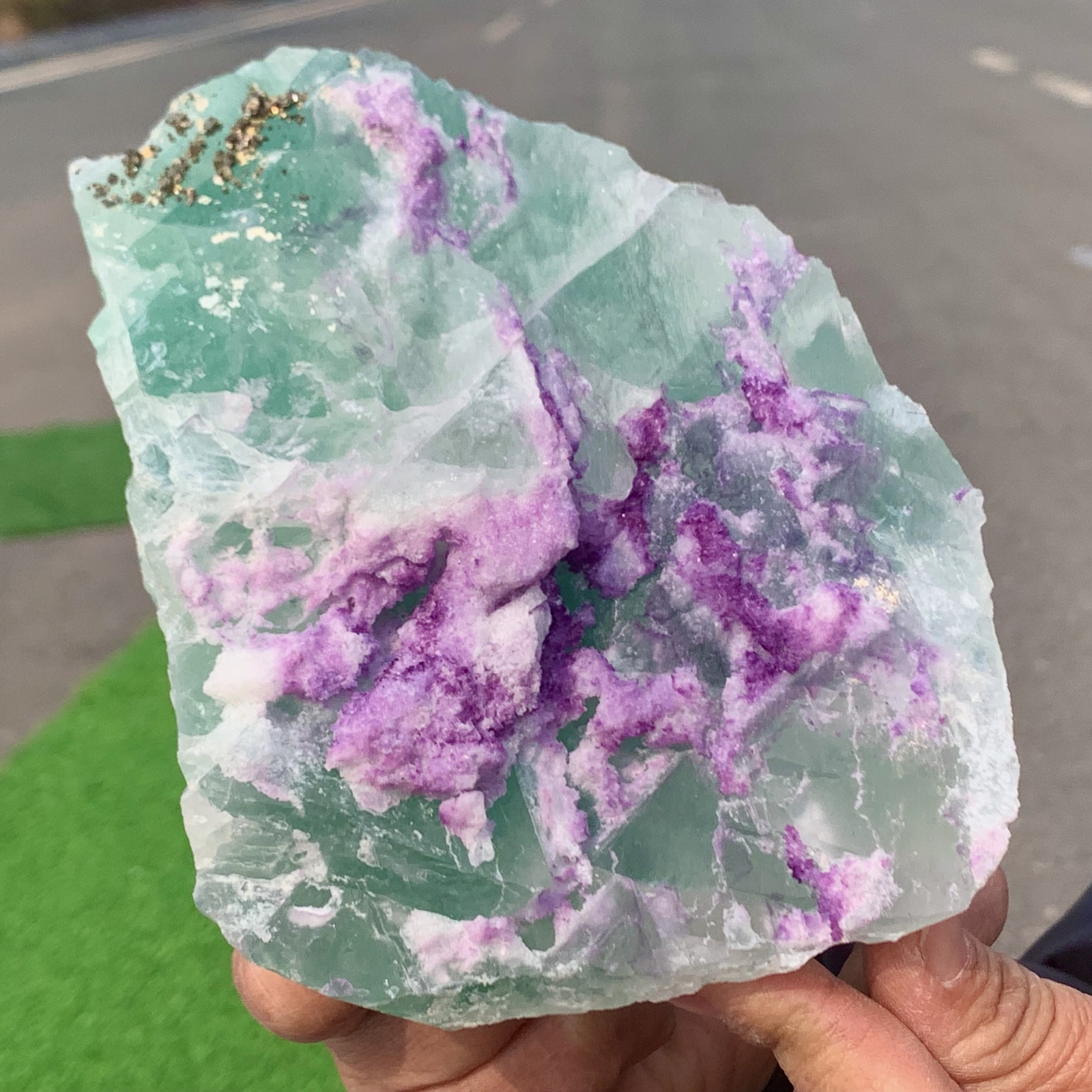 Natural Green Purple Cubes Fluorite Crystal Specimen from Yaogangxian Mine China 2.96LB