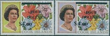 Cook Islands 1970 - Queen Elizabeth II $4.00 Overprints - Set of 2 - MNH