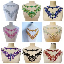 Appliqué Coque Col Floral En Perles Strass À Coudre, Mariage, Couture