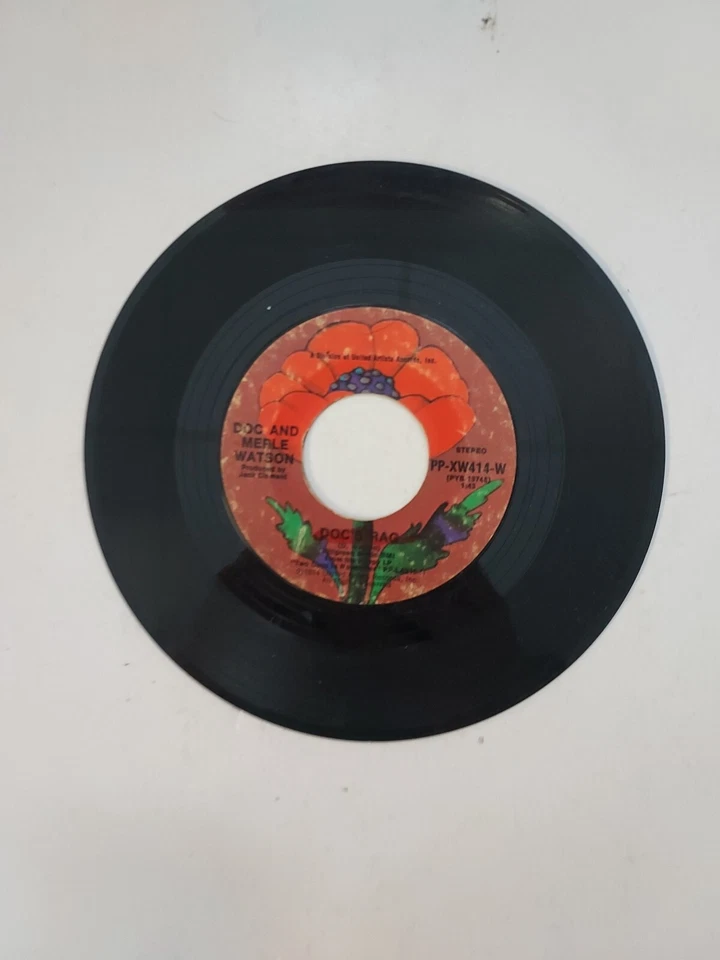 45 RPM Vinyl Record Doc and Merle Watson Doc's Rag/Poor Boy Blues VG - Image 3 of 4