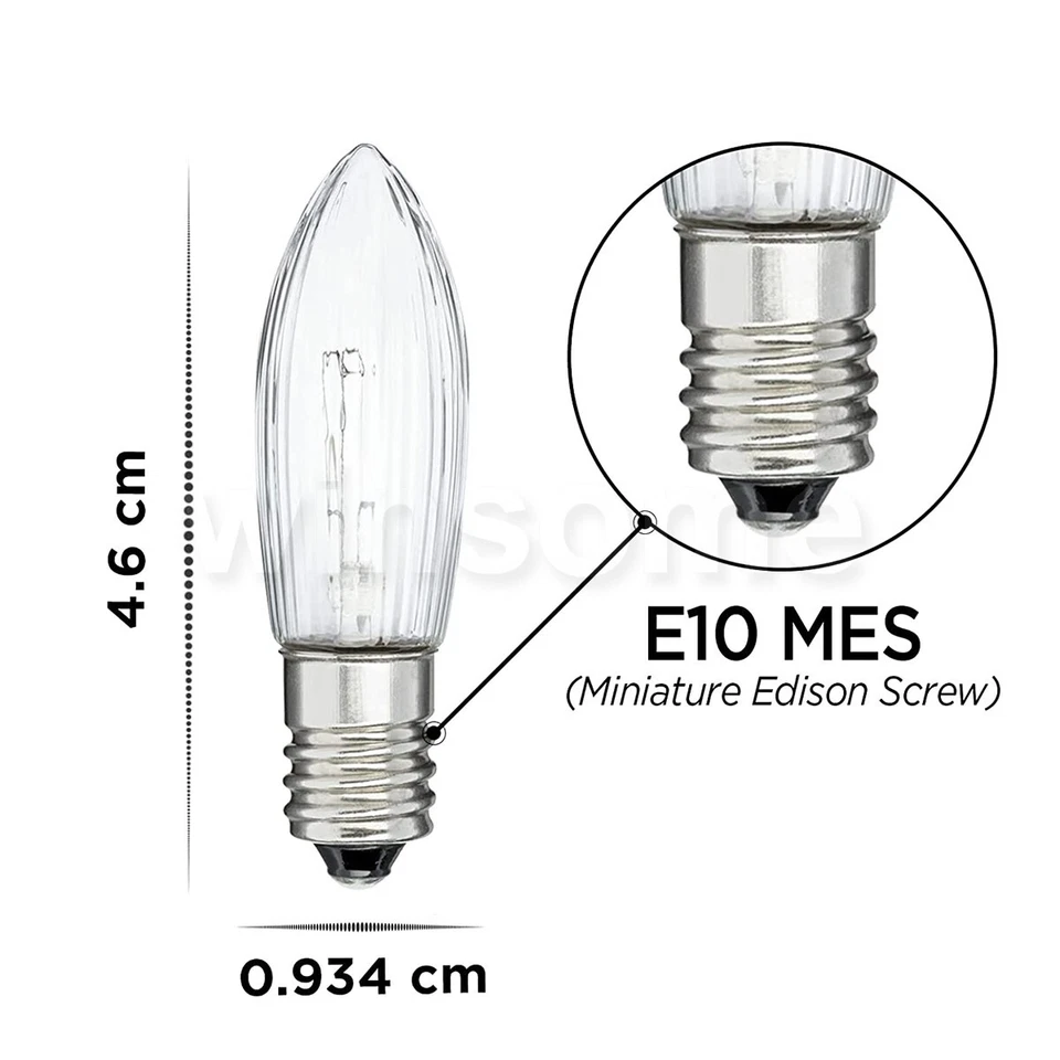 3x Candle Light Bulb Screw in Candle Arch Bridge Light 3w 34v Replacement Bulbs - Image 2 of 4