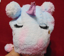 Pastel UNICORN w/ Horn and PomPom Ears Fuzzy Fleece Hat  Gloves NEW w/ TAGS 