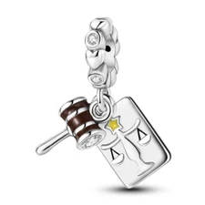 MULA European Silver Plated CZ Charm Enamel Code of Conduct For Women Bracelet