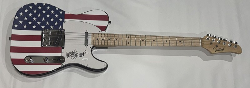 WAYNE KRAMER SIGNED USA FLAG ELECTRIC GUITAR MC5 PROOF LEGEND PSA COA