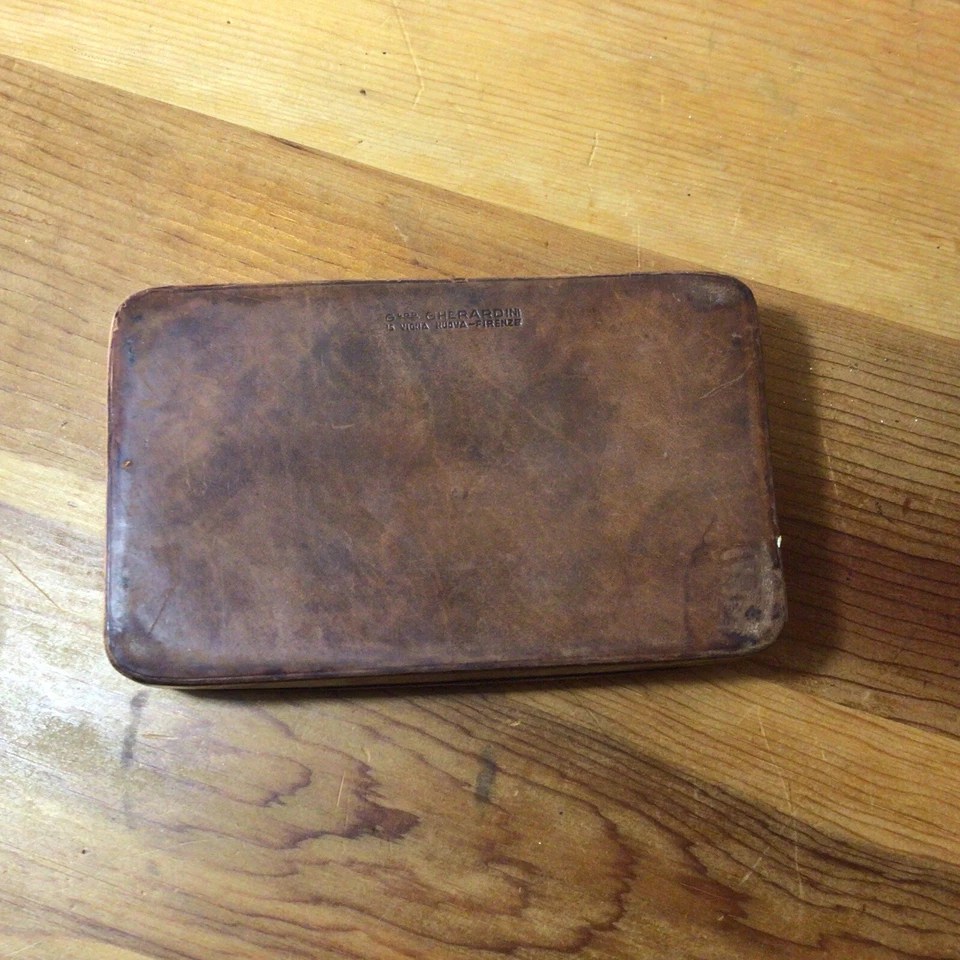VTG .1940’s,Italian Calf Leather Box, By Gherardini, Florence-Marked - Image 2 of 4