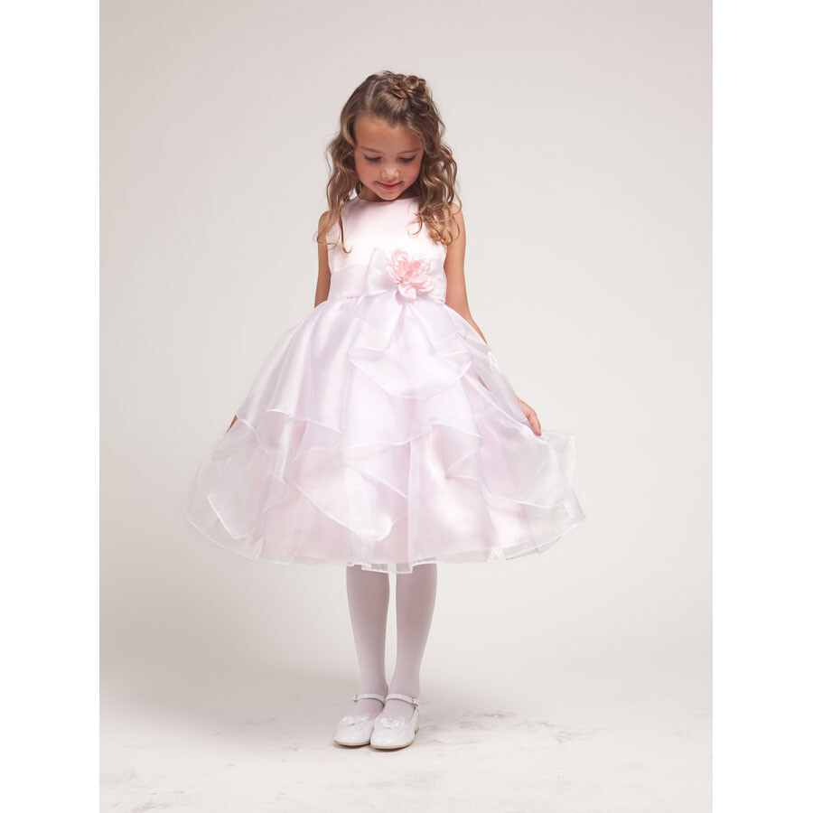PINK WHITE Size 8 Flower Girl Dress Birthday Recital Bridesmaid Graduation  | eBay