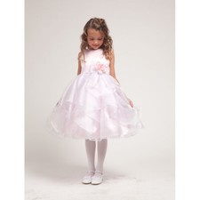 PINK WHITE Size 8 Flower Girl Dress Birthday Recital Bridesmaid Graduation