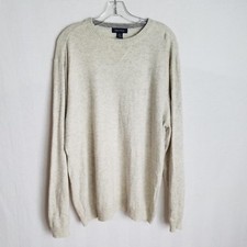 Nautica Mens Ivory Lightweight Pullover Sweater Size Large Z320