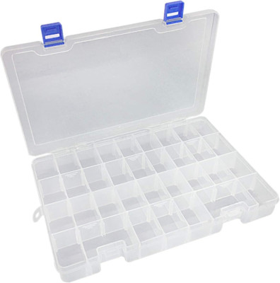 Plastic Compartment Box with Adjustable Dividers Craft Tackle Organizer Storage