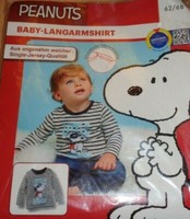 Baby Jungen Langarmshirt Peanuts ™,Weiß-Blau,Gr.62/68,Neu!