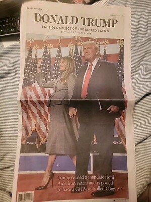 DONALD TRUMP PRESIDENT ELECT DALLAS MORNING NEWS PAPER NOVEMBER 7TH EDITION, NEW