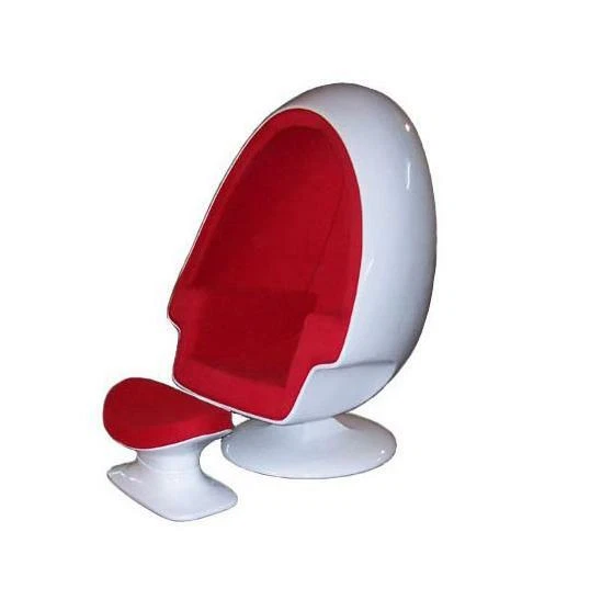 Alpha Egg Chair and Ottoman Blue Accent White egg shell Chamber shape(Free ship) - Image 4 of 4