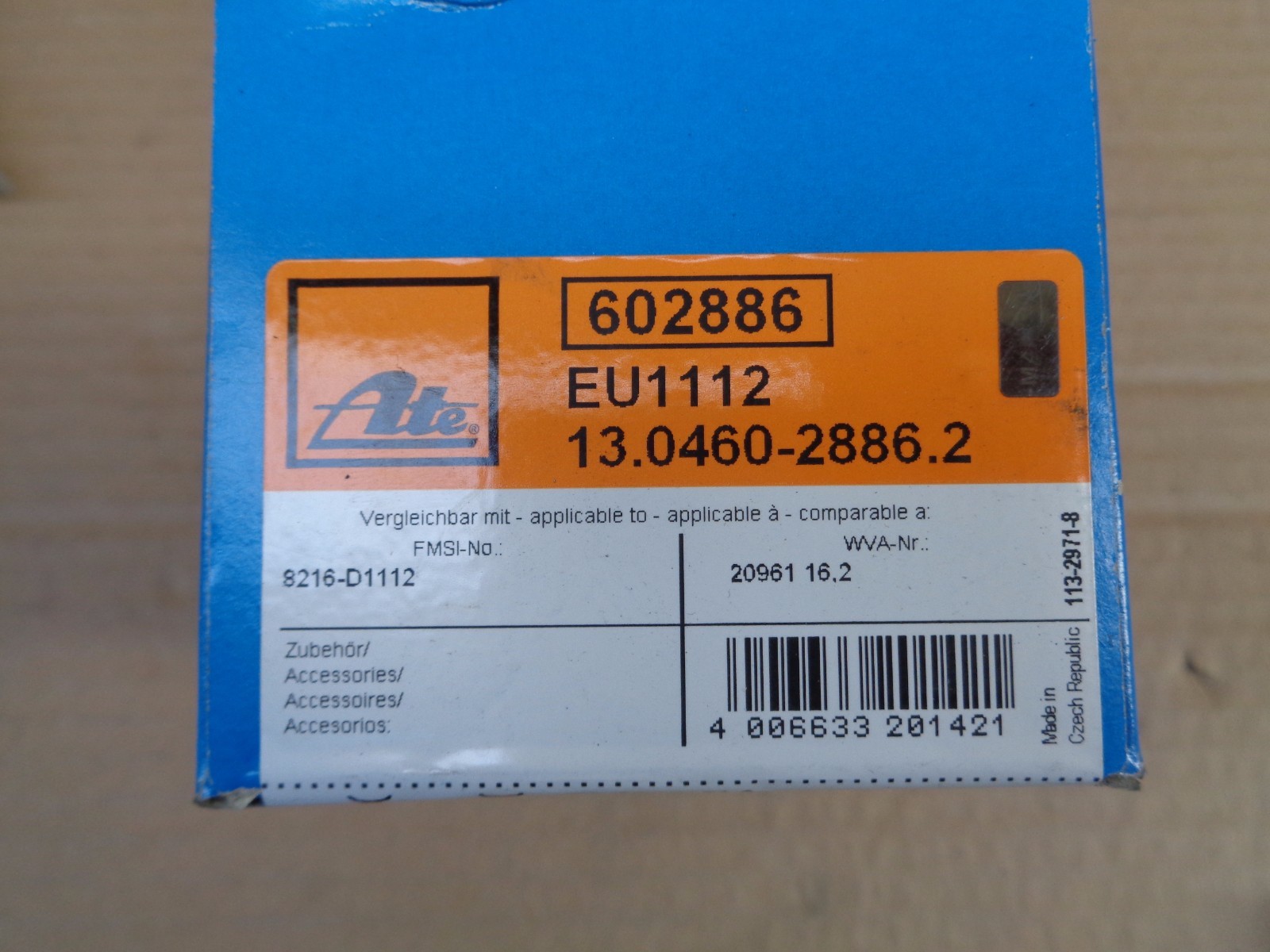 NEW GENUINE ATE 13.04602886.2 REAR BRAKE PADS AUDI A4 A6 TT GOLF 1E0698451B eBay