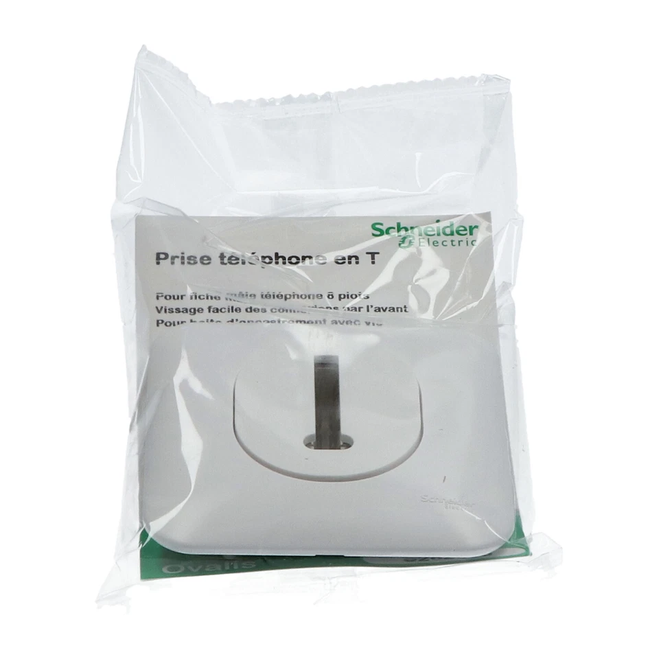 Enchufe telefónico Schneider Electric S262496 blanco ovalado nuevo NFP sellado (4 piezas) Foto 3 de 4