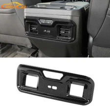 Carbon Fiber Rear Air Vent Outlet Panel Cover Overlay For Chevy Silverado 2022+