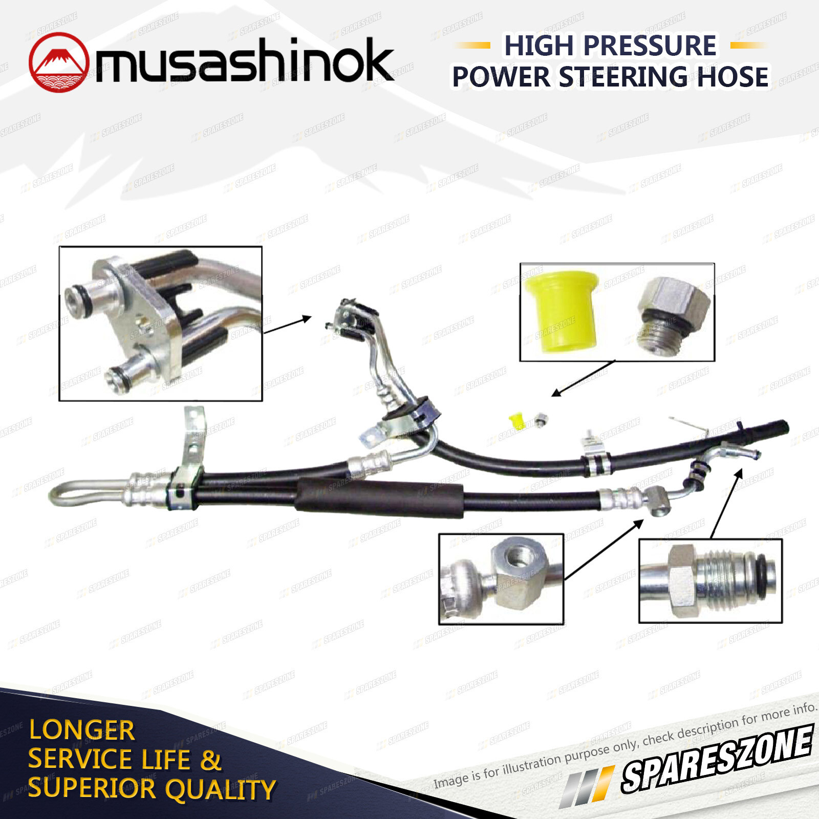 High Pressure Power Steering Hose for Ford Falcon FG FGX 4.0L 6Cyl