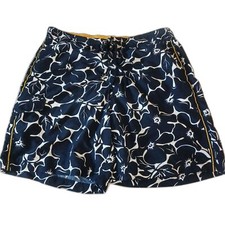 Nautica Swim Shorts XL Navy Blue Floral Hawaiian Beach Travel Summer Surf Boat