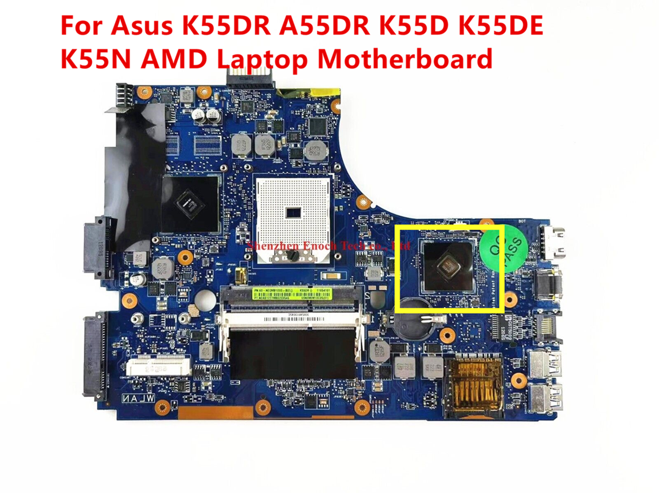 Asus K55DR K55DE AMD Laptop Motherboard Replacement Mainboard A55DR K55D K55N-image