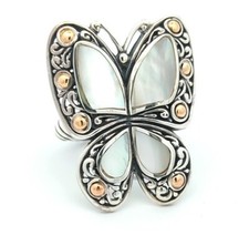 Video 18K Gold 925 Sterling Silver Natural Pearl Butterfly Samuel B Behnam Ring