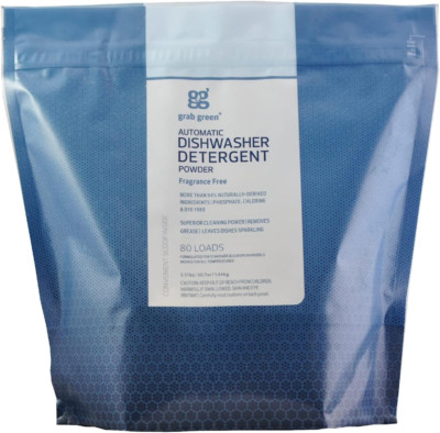 Grab Green Automatic Dishwashing Detergent Powder 3.17 Lbs, 80 Loads, Fragrance 