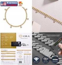 3mm Round Cut Real Moissanite Bracelet 925 Sterling Silver Women GRA Certificate