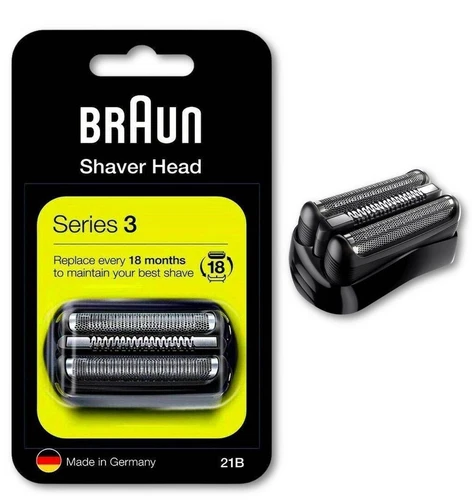 Cartucho de cabezal de afeitado Braun 21B Series 3 paquete combinado lámina de cizalla + hoja de cizalla negra BB - Imagen 3 de 17