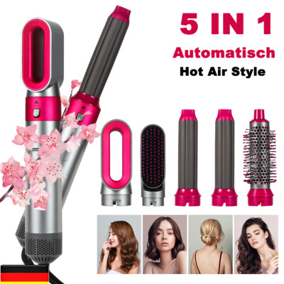 5 In1 Hair Dryer Brush Set Volumizer Straightener Curler Hot Air Brushes EU Plug