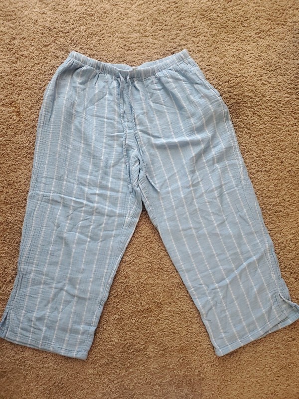 nottibianche Blue And White Pin Stripe Cotton Pants