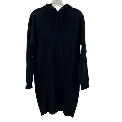 RD Style Womens Size Medium Black Long Sleeve Hoodie Sweater Tunic/Dress