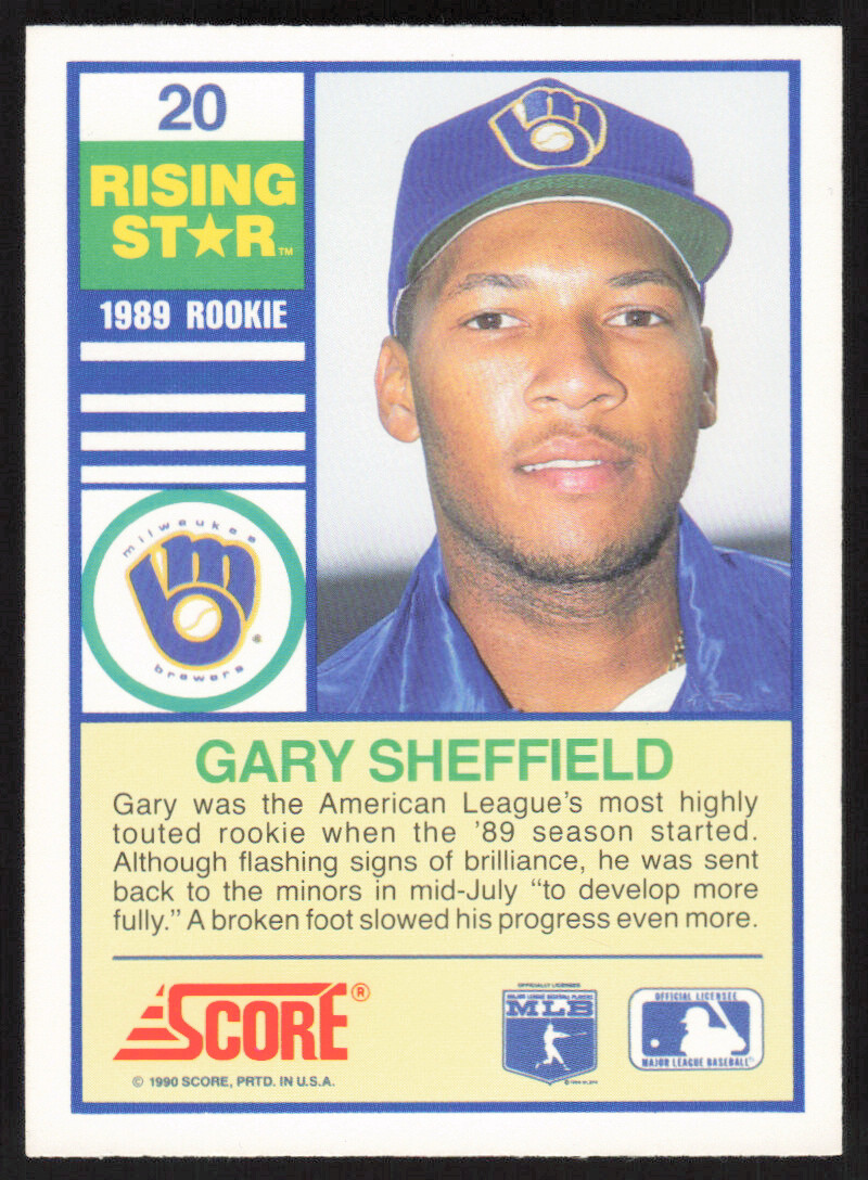 1990 Score 100 Rising Stars Gary Sheffield Baseball Card #20