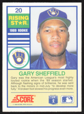 1990 Score 100 Rising Stars Gary Sheffield Baseball Card #20