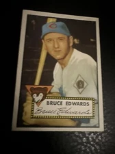 1952 Topps #224 Bruce Edwards Stunner Beauty Great Centering Chicago Cubs 2xAS
