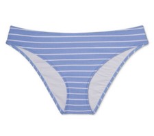 Women's Ribbed Hipster Bikini Bottom - Shade  Shore, Light Blue Stripe, Sz L
